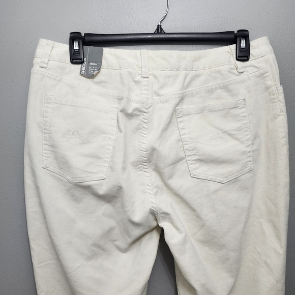 Chico's women's corduroy pants size 3 XL short cream new with defect - Picture 6 of 10